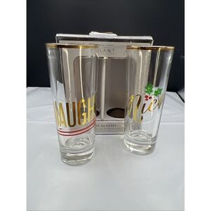 Slant‎ Collections Naughty and Nice Shot Glass Set of 2 Christmas Holiday 2oz